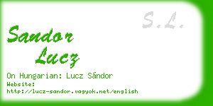 sandor lucz business card